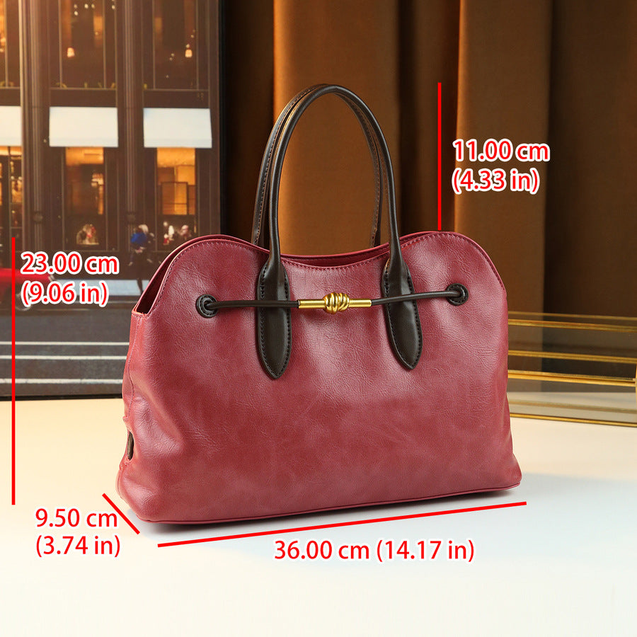 Vintage Shell Tote Bag for Women Large Capacity Fall Winter Shoulder Handbag, Versatile Commuter Purse with Timeless Classic Design