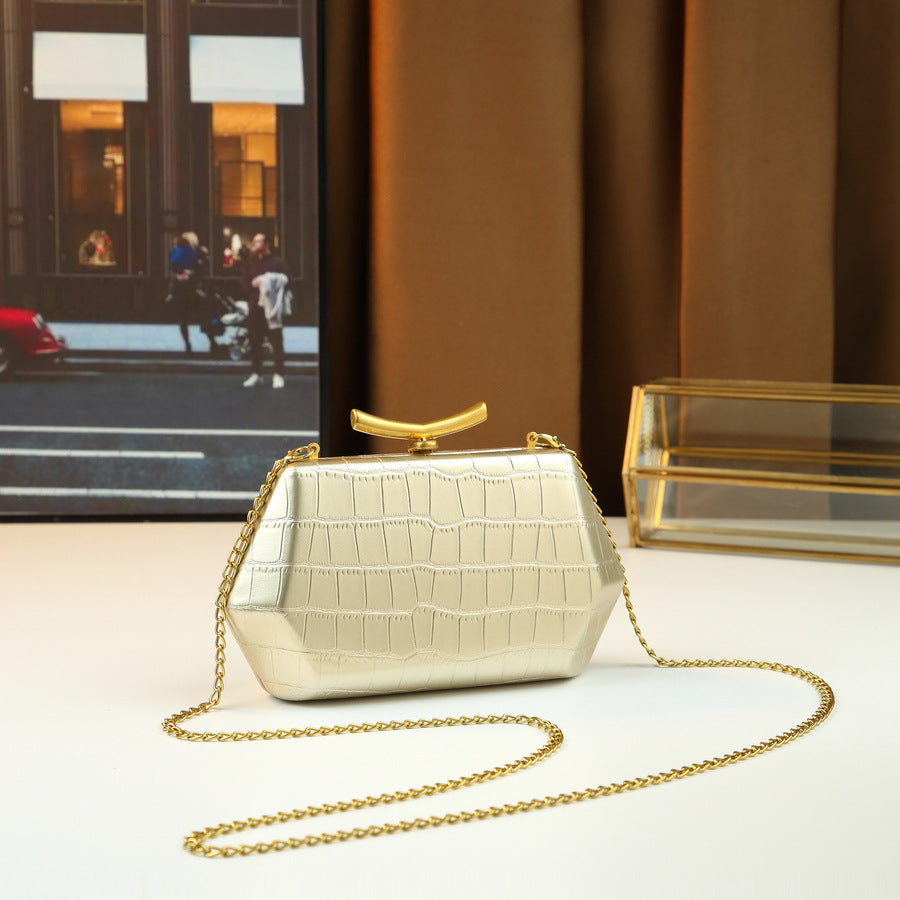 Geometric Diamond Pattern Boston Bag for Women Irregular Design Evening Shoulder Crossbody Purse with High-Quality Texture and Unique Silhouette