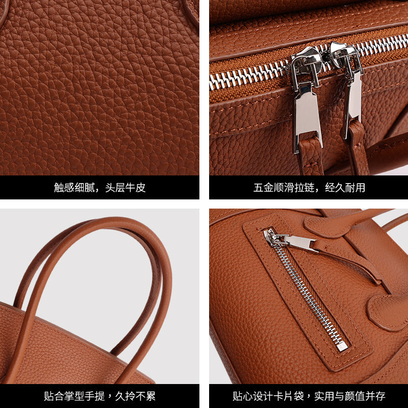 Wing Smiley Tote Bag for Women Genuine Leather Fashion Shoulder Handbag, Premium Trendy Purse with Playful Wing Design