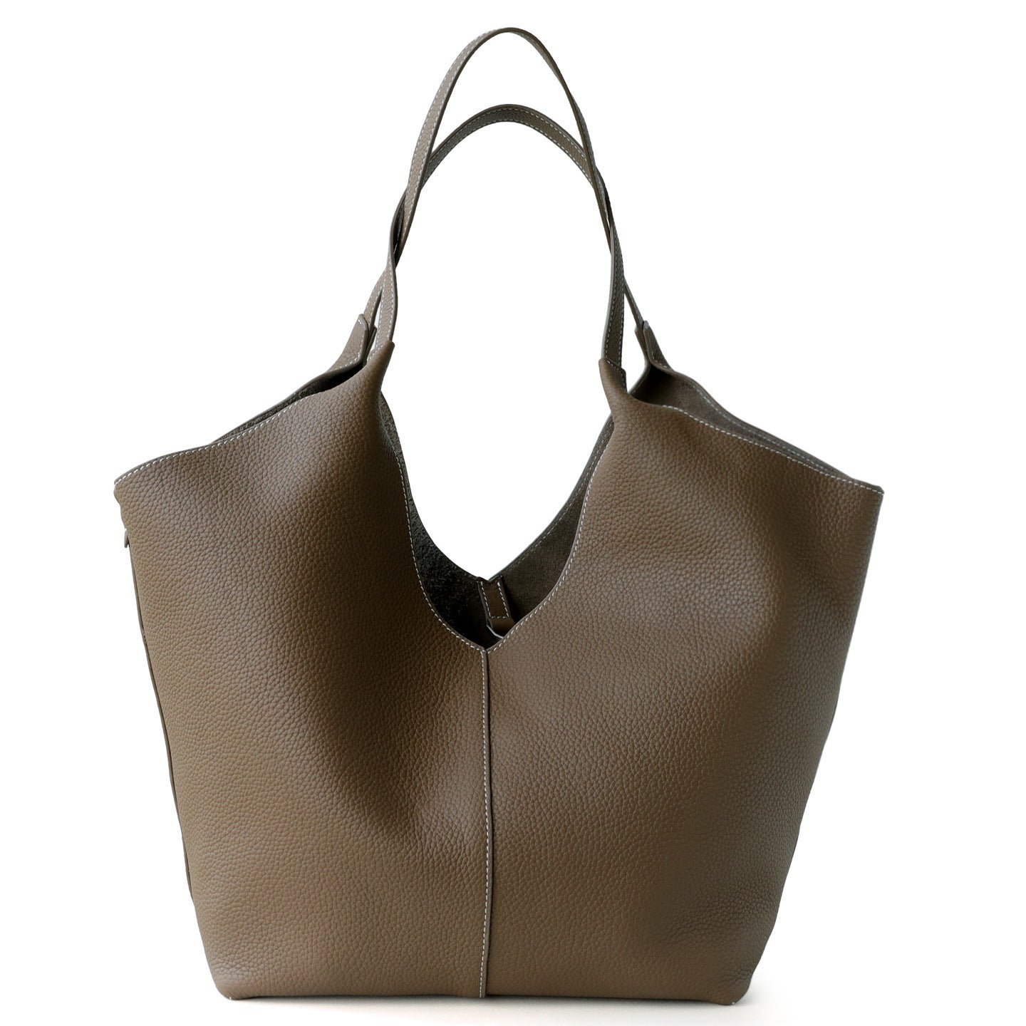 Genuine Top Layer Cowhide Basket Tote Bag for Women Korean Style Large Capacity Shoulder Underarm Handbag, Versatile Commuter Purse