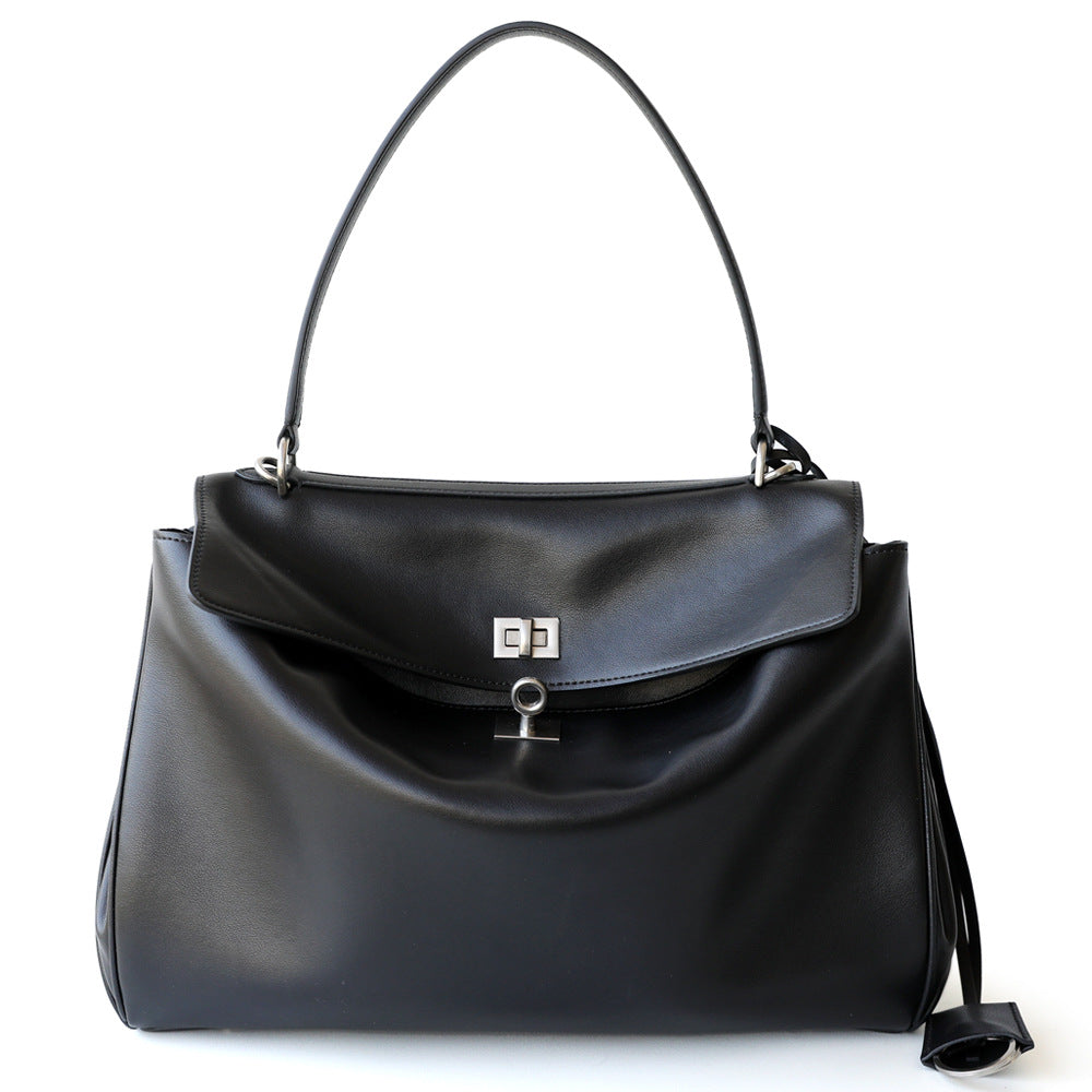 Soft Genuine Leather Tote Bag for Women Large Capacity Minimalist Commuter Shoulder Crossbody Handbag, Versatile Purse with Premium Leather Finish