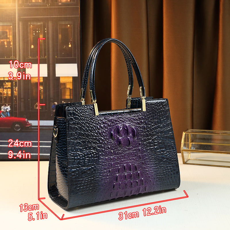 New Arrival Multi-Color Croc-Effect Commuter Bag for Women, A Large Capacity Top-Handle Shoulder Crossbody Handbag with Trendy Everyday Design 7990