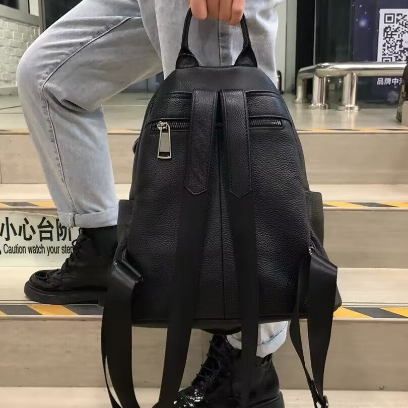 Genuine Top Layer Cowhide Soft Leather Backpack for Women, New Arrival Fashionable Large Capacity Casual Daypack, Lightweight Travel Shoulder Bag for Ladies