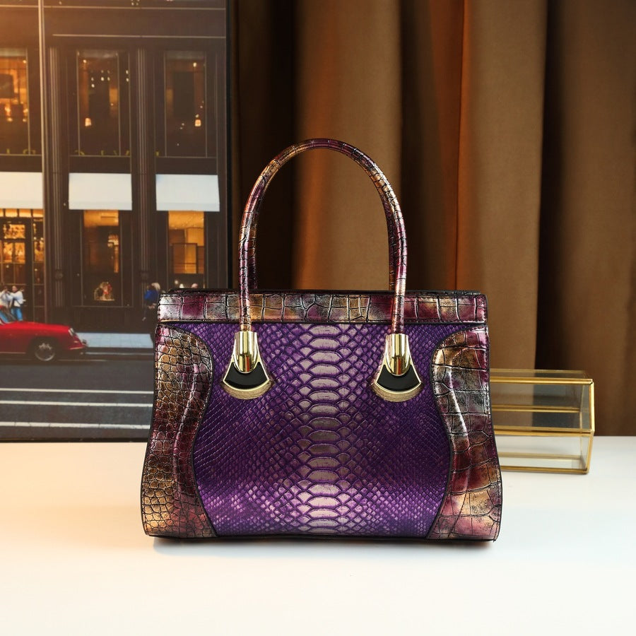 New Arrival Croc-Effect Large Capacity Tote Bag for Women, A Versatile Fashionable Top-Handle Shoulder Crossbody Handbag, Perfect for Spring/Summer Style