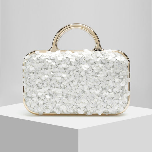 Pearl & Sequin Evening Clutch for Women, New Formal Wedding Gown Bag, Elegant Party Handbag for Ladies