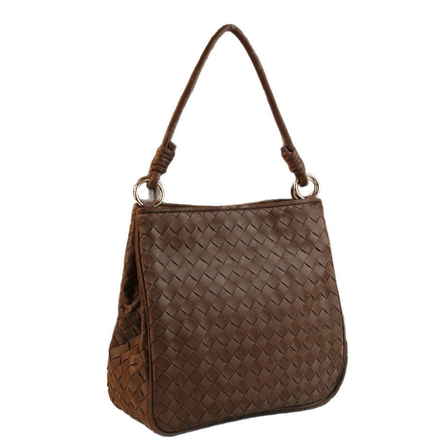 Vintage Woven Pillow Bag for Women Fall Winter Shoulder Crossbody Handbag, Premium Commuter Purse with Soft Textured Design