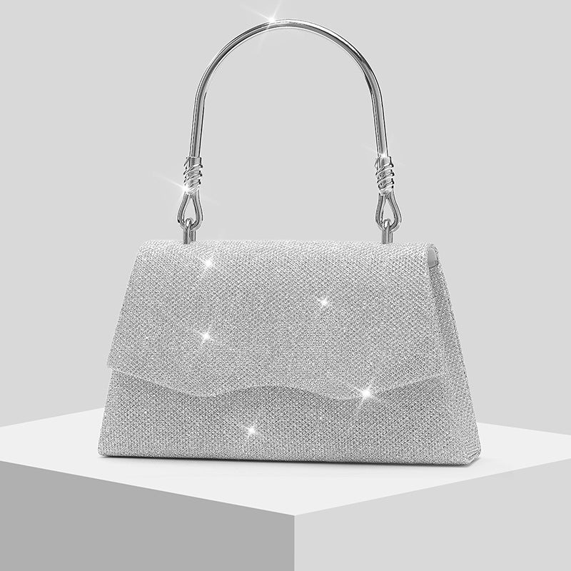 Sparkly Evening Clutch for Women, New Formal Gown Wedding Banquet Top Handle Crossbody Purse, Elegant Party Handbag for Ladies