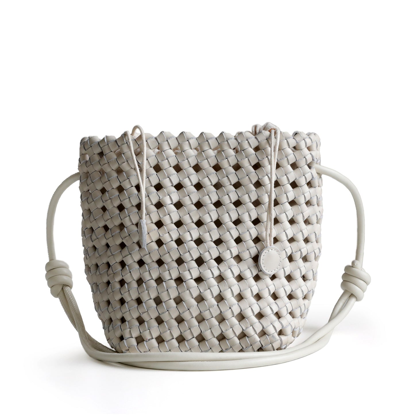 Top Layer Cowhide Handwoven Mini Bucket Bag for Women Exquisite Crossbody Small Bag, Niche Craftsmanship Purse with Versatile Style