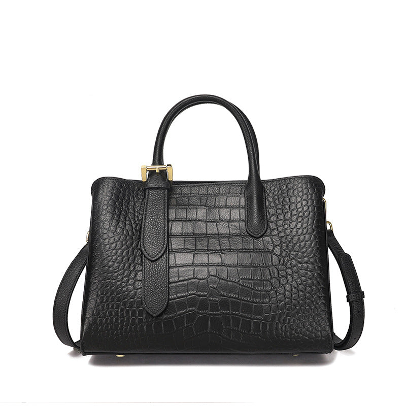 New Arrival Croc-Effect Genuine Leather Tote Bag for Women, A Large Capacity Lady-Inspired Top-Handle Handbag with Fashionable Premium Design, Perfect Everyday Purse