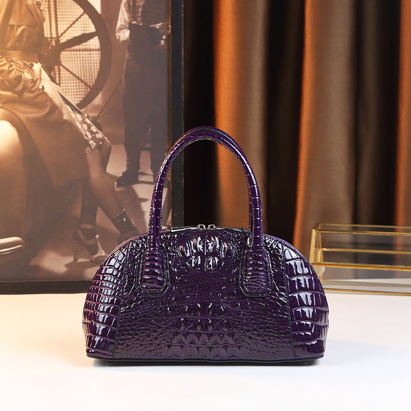 Chic Solid Color Croc-Effect Business Commuter Tote Bag for Women, A Minimalist Top-Handle Handbag with Elegant Premium Design, Perfect for Work & Everyday