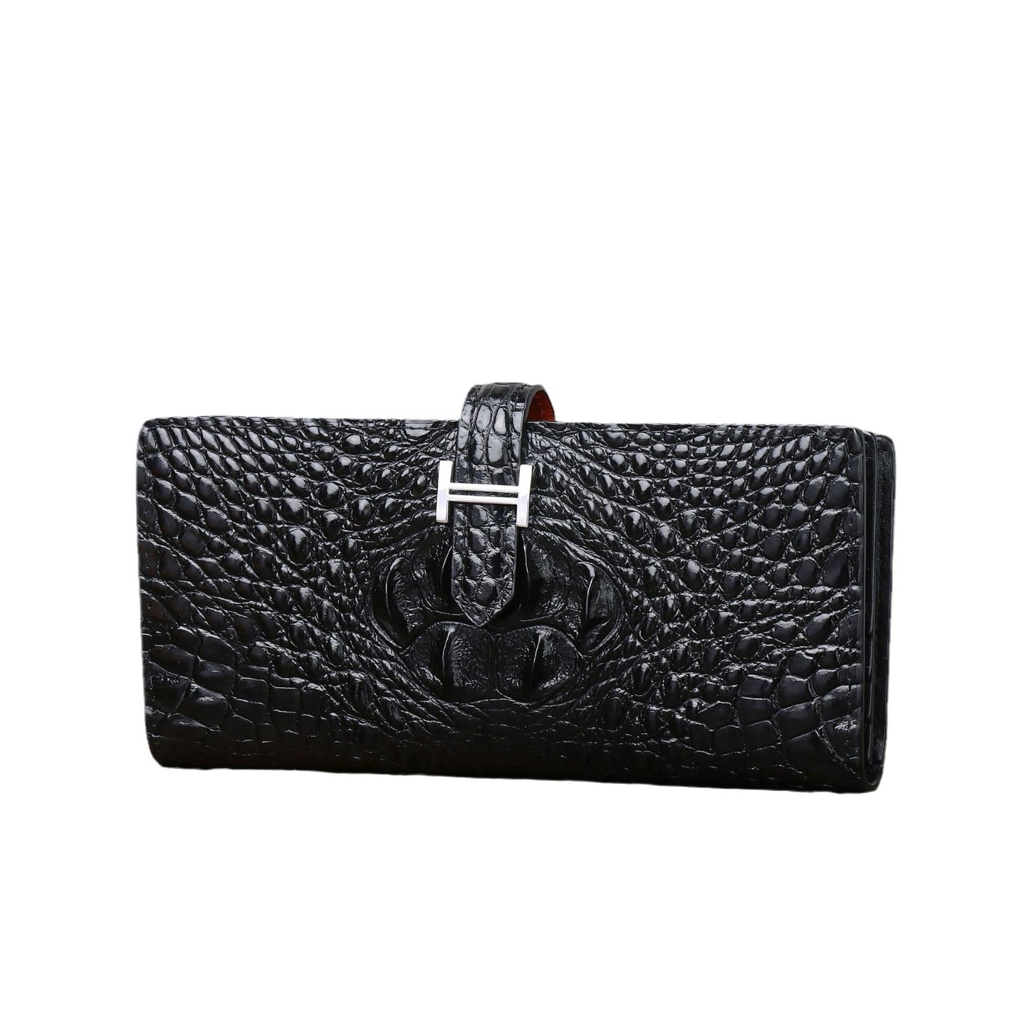 New Arrival Croc-Effect Suit Clutch Wallet for Men & Women, A Multi-Functional Card Holder with Multiple Card Slots & Snap Closure, Perfect Business Accessory