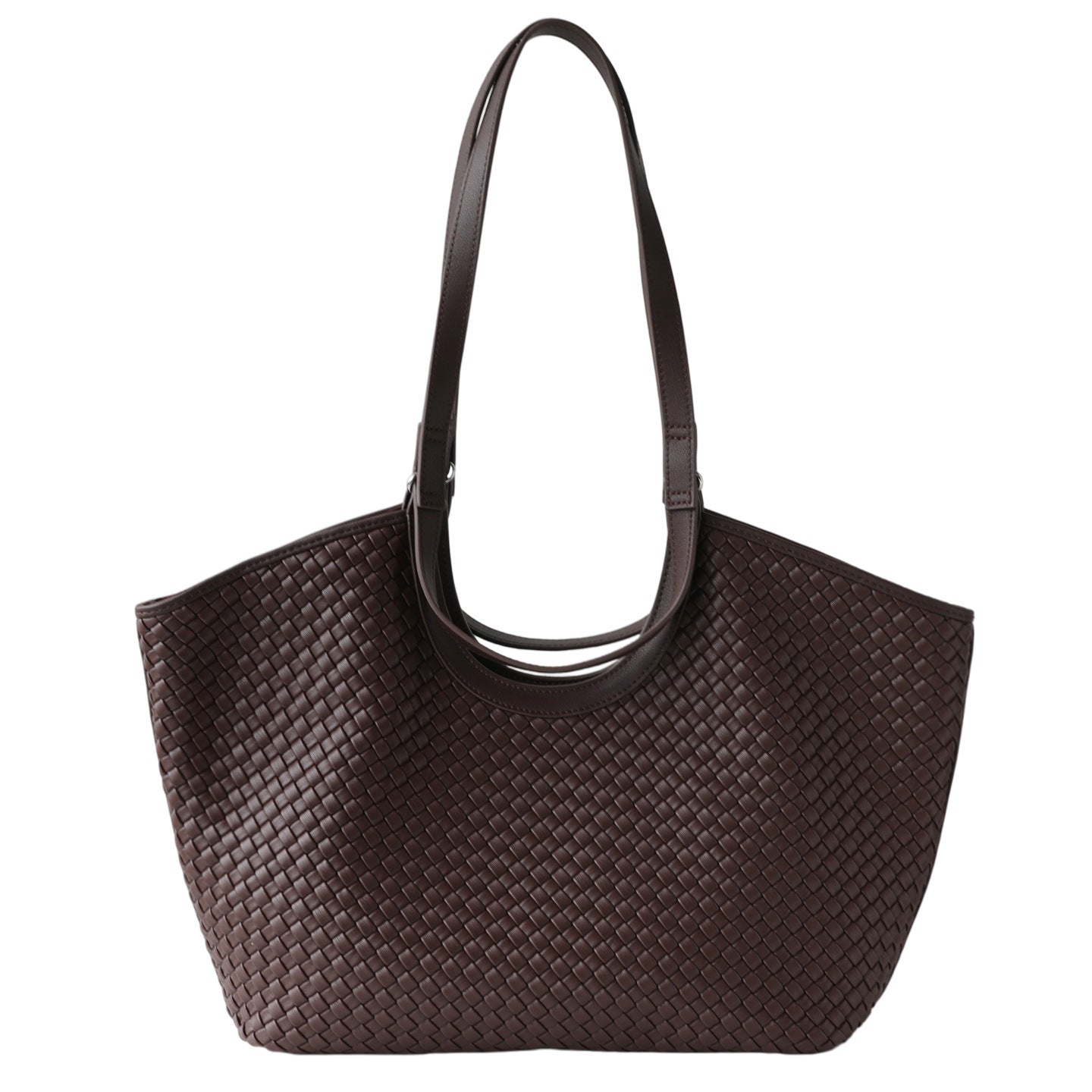 Woven Tote Bag for Women Large Capacity Relaxed Commuter Shoulder Handbag, Premium Versatile Purse with Natural Textured Design