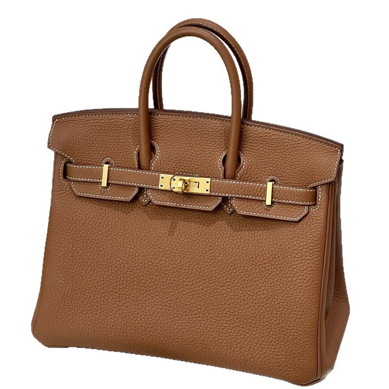 Premium Top-Layer Cowhide Birkin-Inspired Tote Bag for Women, High-Quality Large Capacity Shoulder Crossbody Handbag with Versatile Design, Perfect for Banquets & Everyday