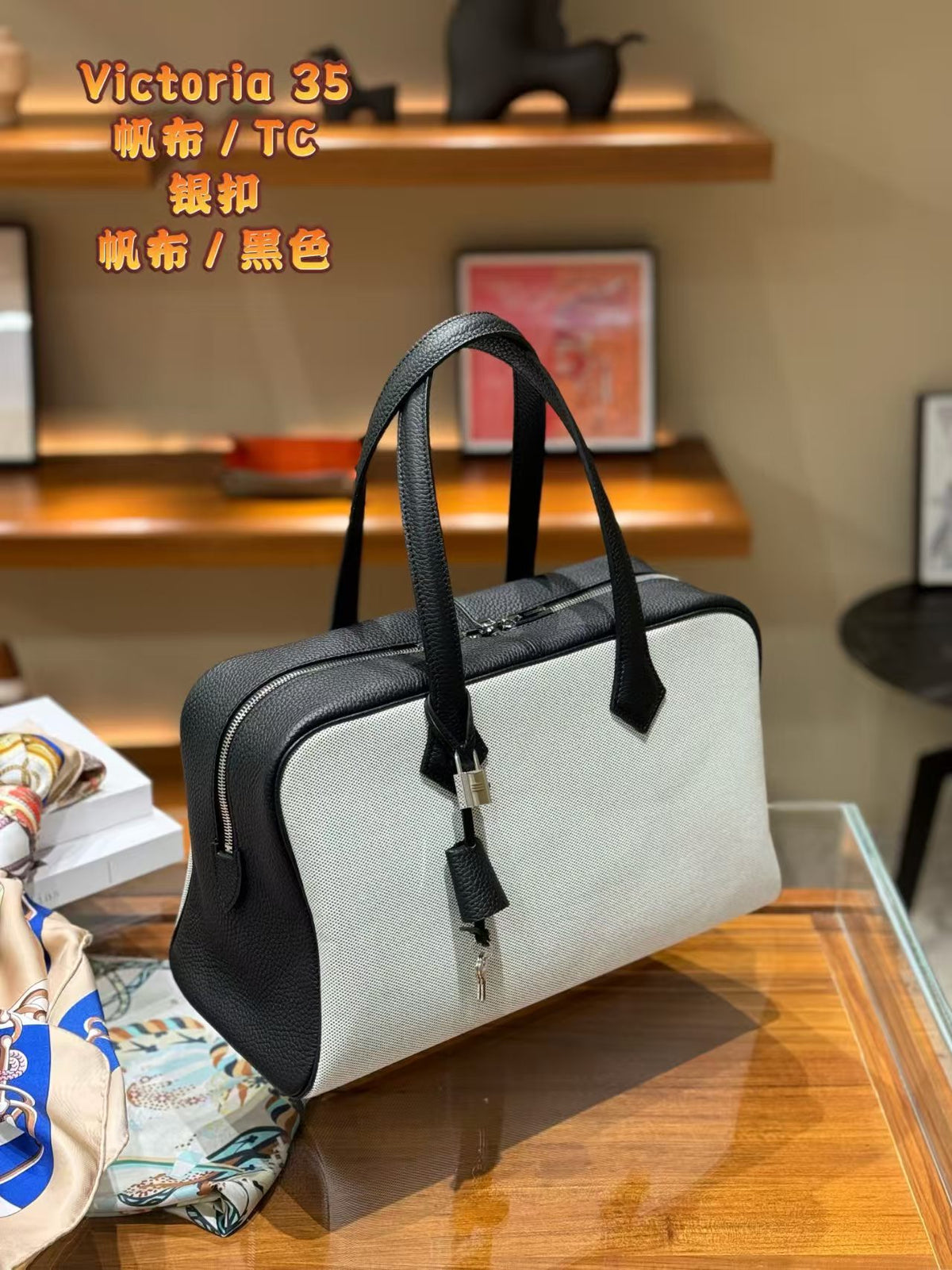 Genuine Top Layer TC Cowhide Victoria Boston Tote Bag for Women, Hermès-Style Commute Travel Handbag, Large Capacity Top Handle Storage Purse for Ladies