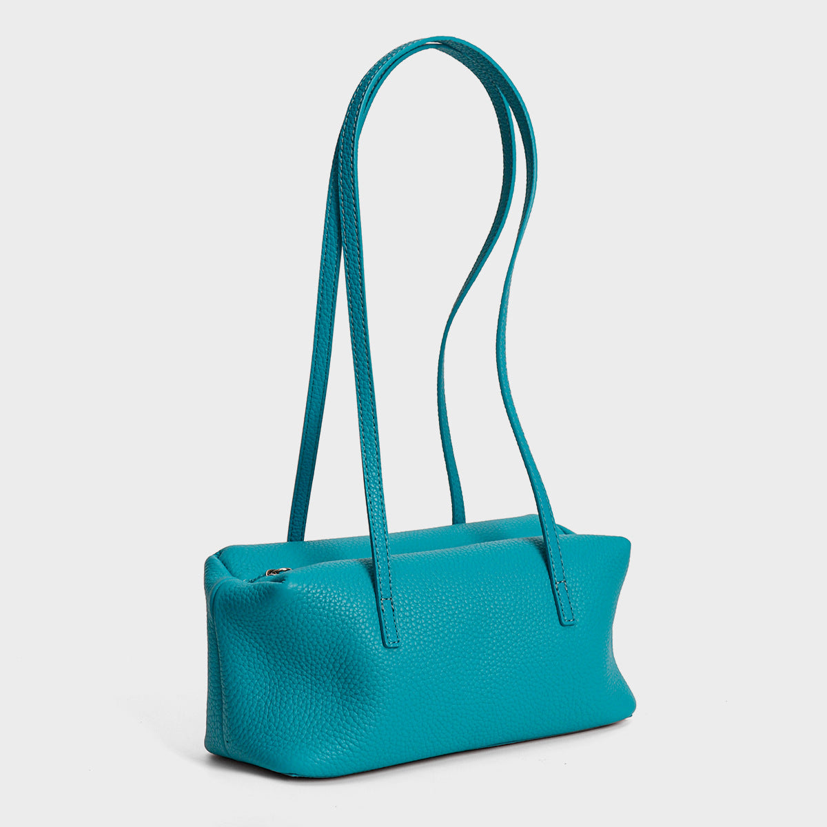 Genuine Leather French Style Underarm Bag for Women, Light Luxury Niche Large Capacity Commute Top Handle Purse, Premium Blue Handbag for Ladies
