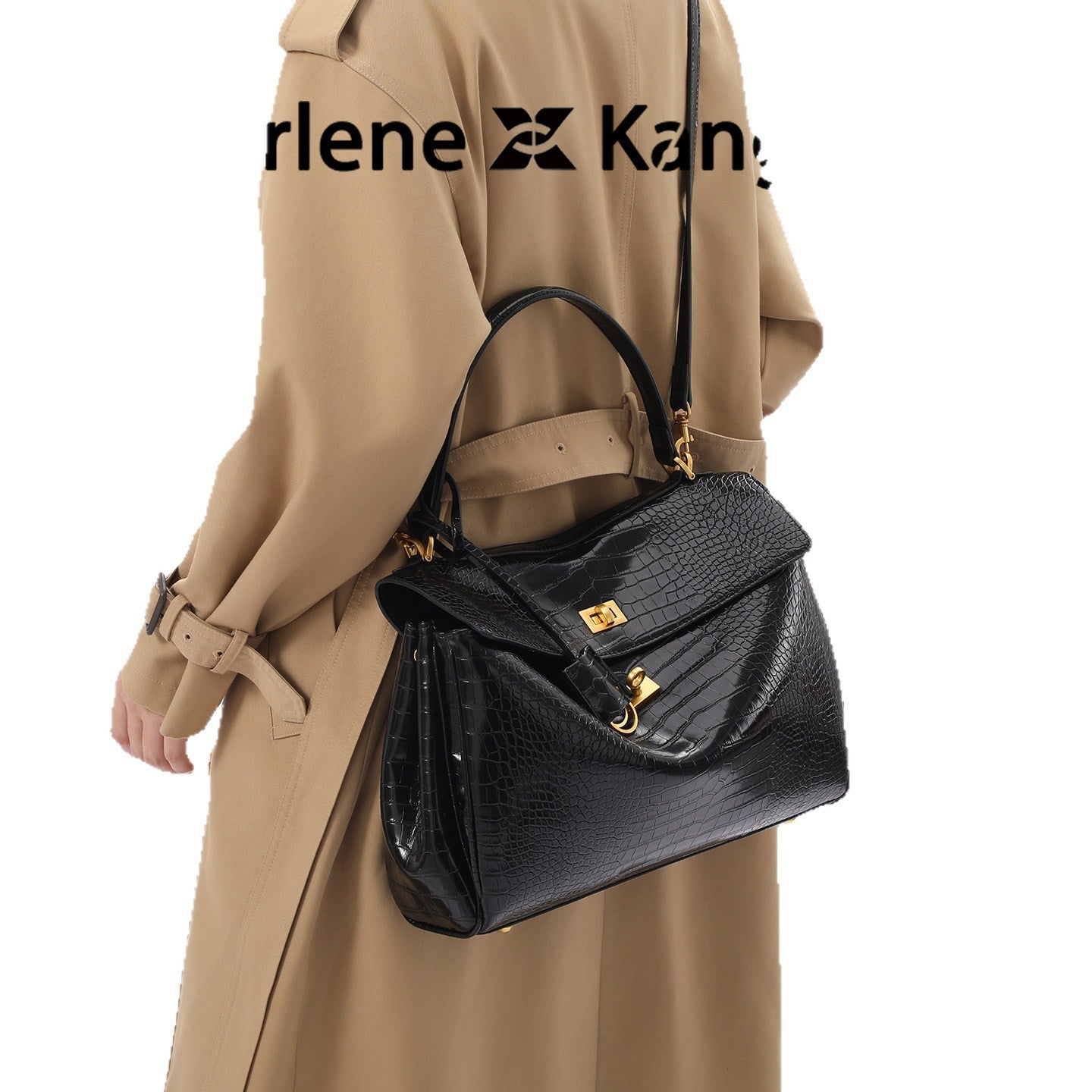 New Arrival Kelly-Inspired Croc-Effect Tote Bag for Women, A Large Capacity Commuter Shoulder Crossbody Handbag with Premium Versatile Design