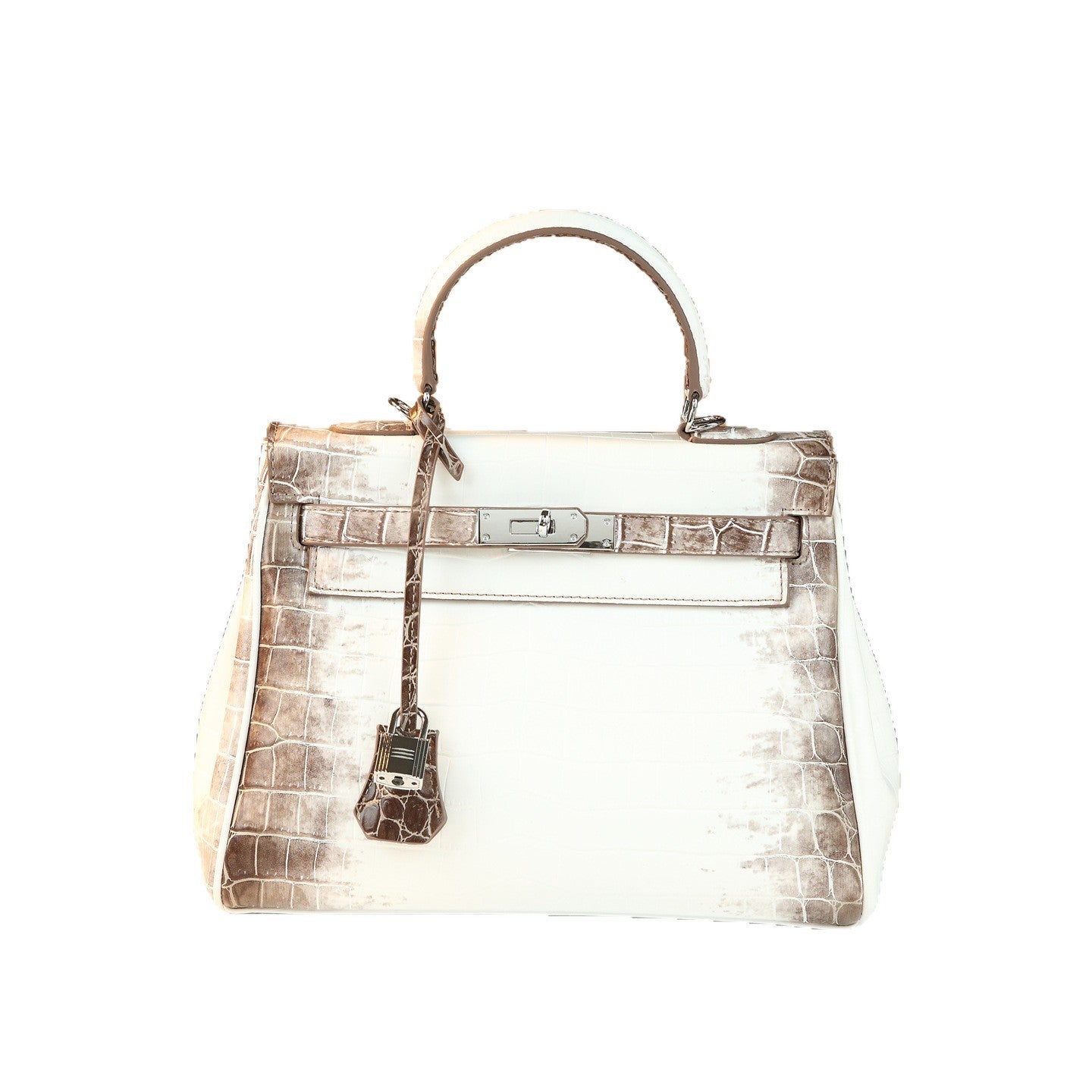New Arrival Kelly-Inspired Croc-Effect Leather Bag for Women, A Minimalist Soft Leather Top-Handle Shoulder Crossbody Handbag with Urban Elegant Design