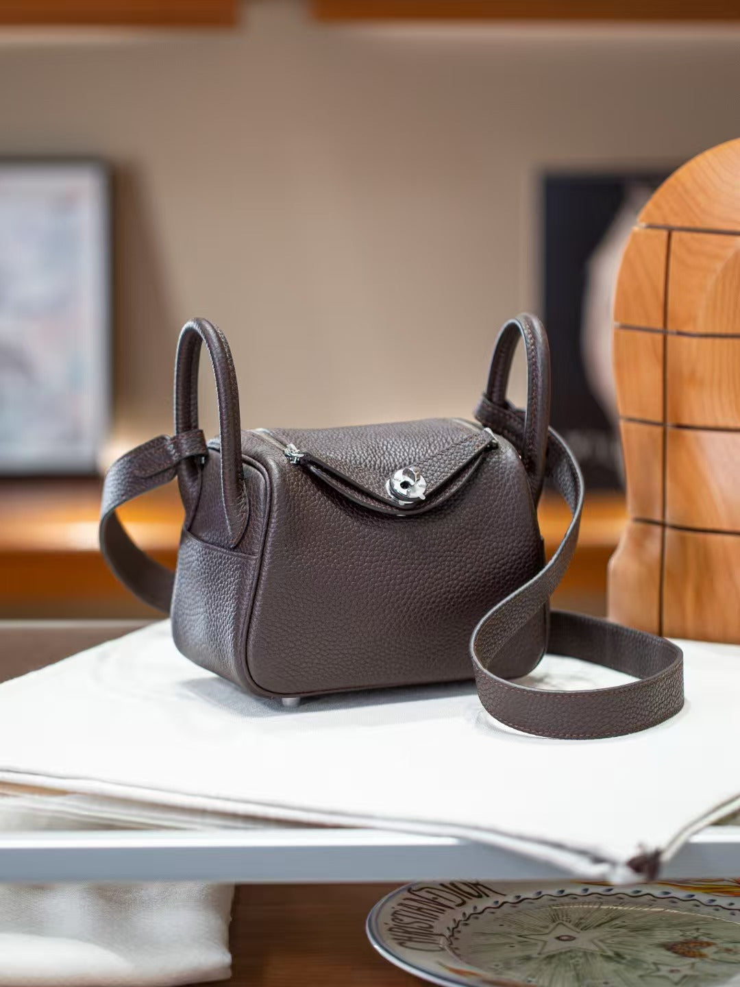 Women's Lindy-Style Cross-Body Shoulder Bag 19-26cm, Hermès-Inspired Top-Handle Handbag in Premium TC Full-Grain Cowhide Leather, Versatile Satchel for Work, Travel & Daily Use, New Arrival