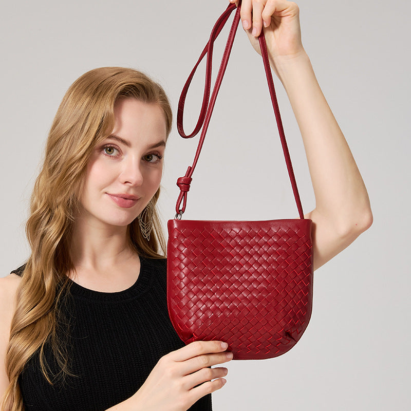 Handwoven Phone Bag for Women Elegant Shoulder Crossbody Purse, Premium Versatile Small Bag with Artisan Woven Texture