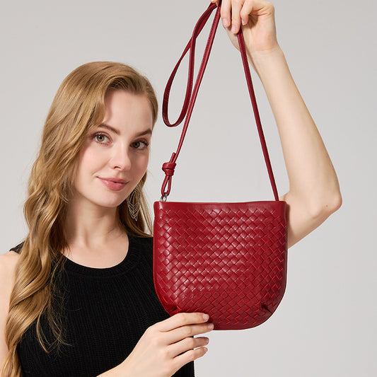 Handwoven Phone Bag for Women Elegant Shoulder Crossbody Purse, Premium Versatile Small Bag with Artisan Woven Texture