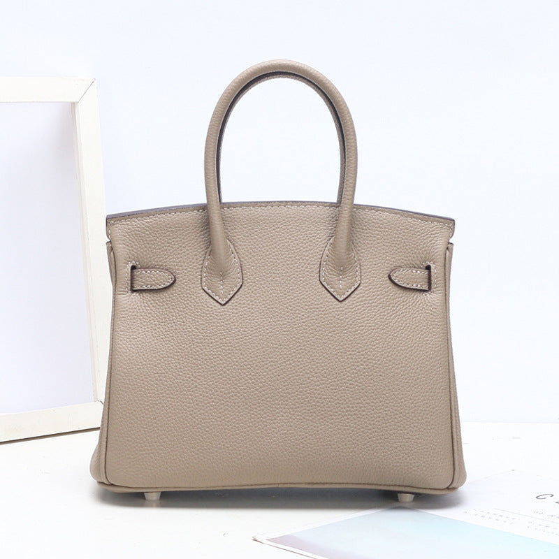 Genuine Togo Grain Cowhide Birkin-Style Bag for Women, Premium Shoulder Top Handle Handbag, Fashionable Kelly-Style Purse for Ladies