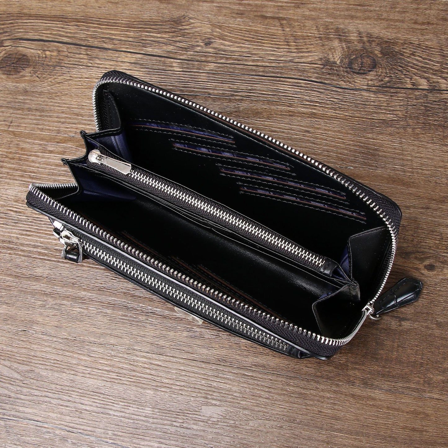 New Arrival Croc-Effect Long Wallet for Men, A Business Handheld Bag with Phone Pouch & Trendy Casual Design