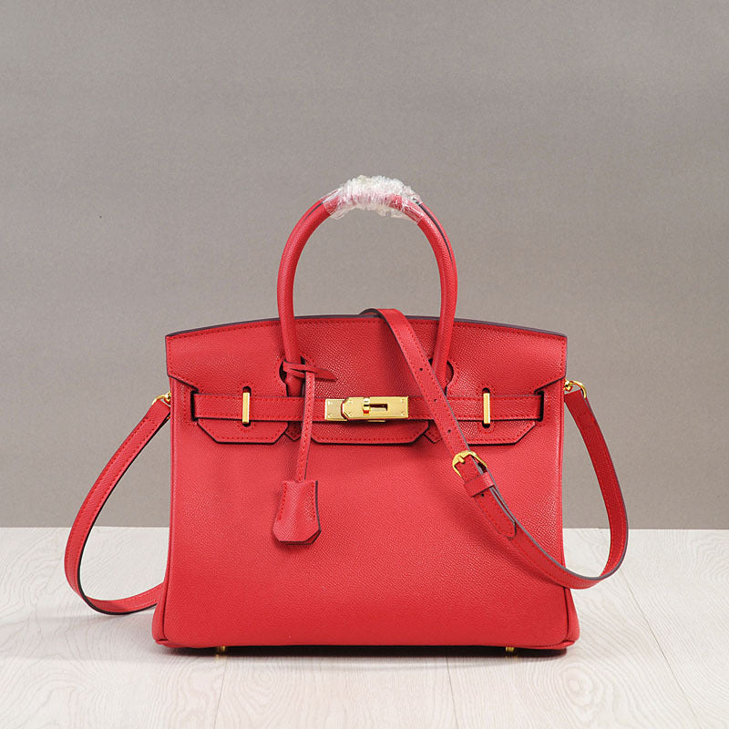 Palm Pattern Birkin Style Top Grain Cowhide Leather Large Tote Handbag Kelly Inspired Shoulder Crossbody Bag for Women