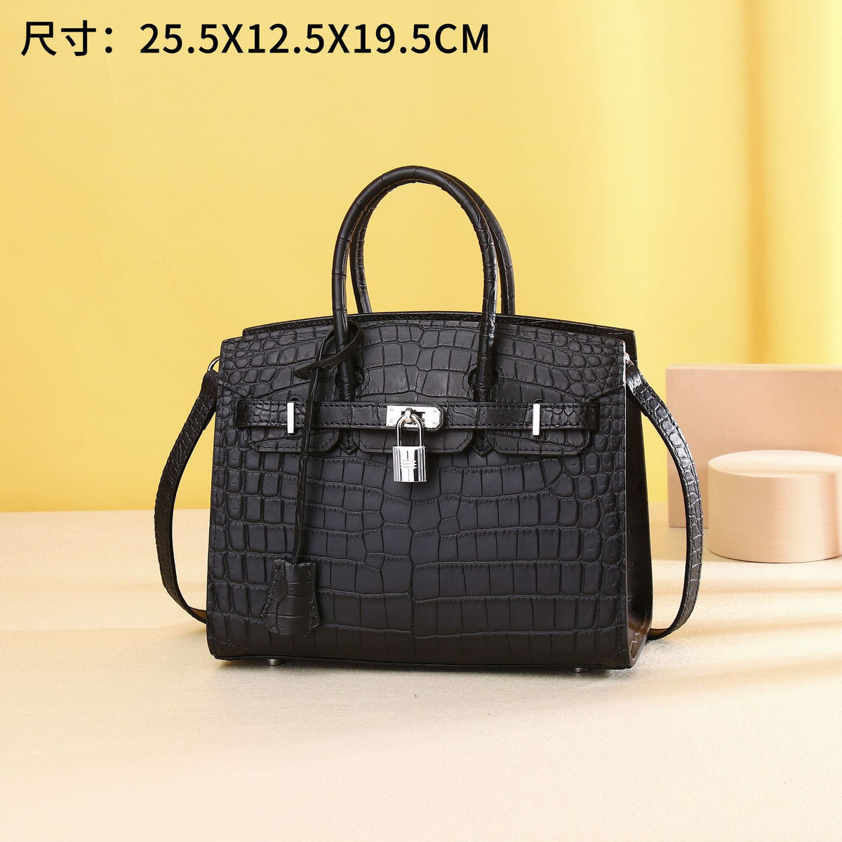 Elegant Matte Croc-Embossed Birkin-Inspired Tote Bag for Women, Classic High-End Shoulder Crossbody Handbag with Premium Matte Finish, Versatile Everyday Purse
