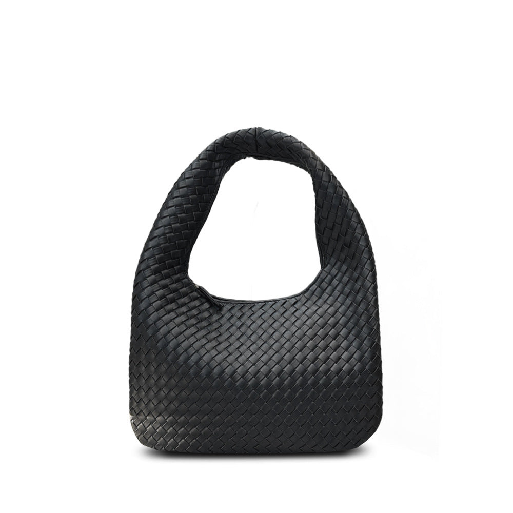 Large High-End Handmade Woven Tote, Casual Wide Strap, Fashion Commuter Shoulder & Underarm Bag