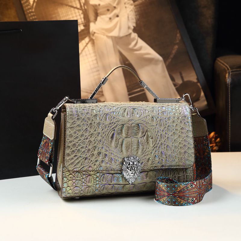 Croc-Embossed Large-Capacity Crossbody Tote Bag for Women – Versatile Shoulder Handbag with Premium Finish, Stylish Handmade Purse for Everyday Elegance