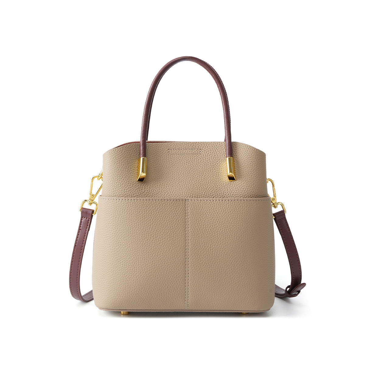 New Premium Top Layer Cowhide Bucket Bag, Stylish Niche Crossbody Shoulder Purse, High-End Office Handbag for Women