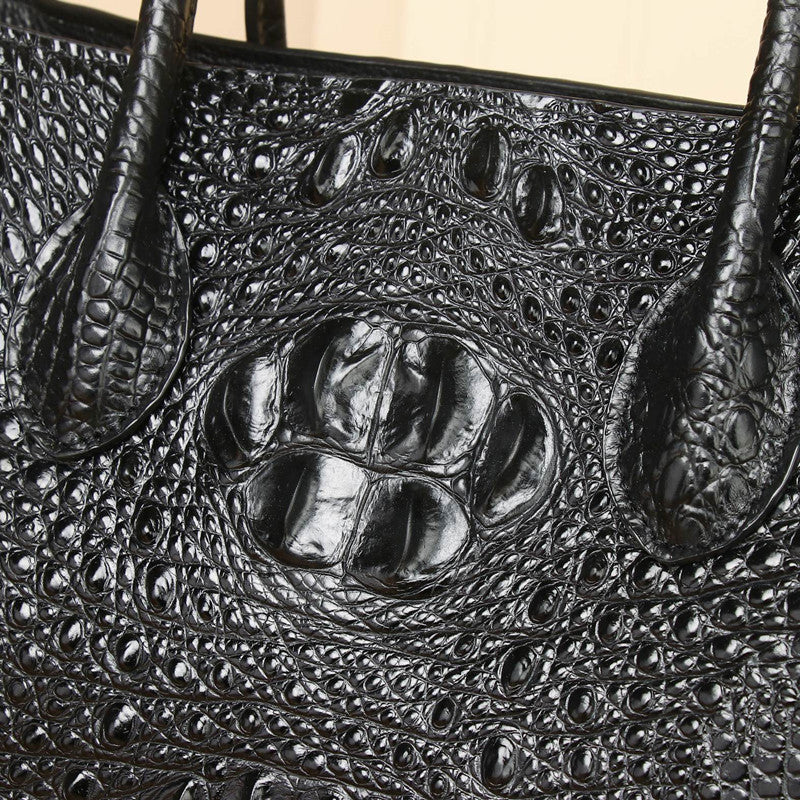New Arrival Croc-Effect Genuine Leather Garden Tote Bag for Women, A Large Capacity Banquet Business Messenger Handbag with Fashionable Trendy Design