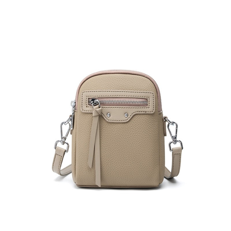 Genuine Top Layer Cowhide Phone Crossbody Bag for Women, New Premium Versatile Shoulder Small Purse, Everyday Leather Handbag for Ladies