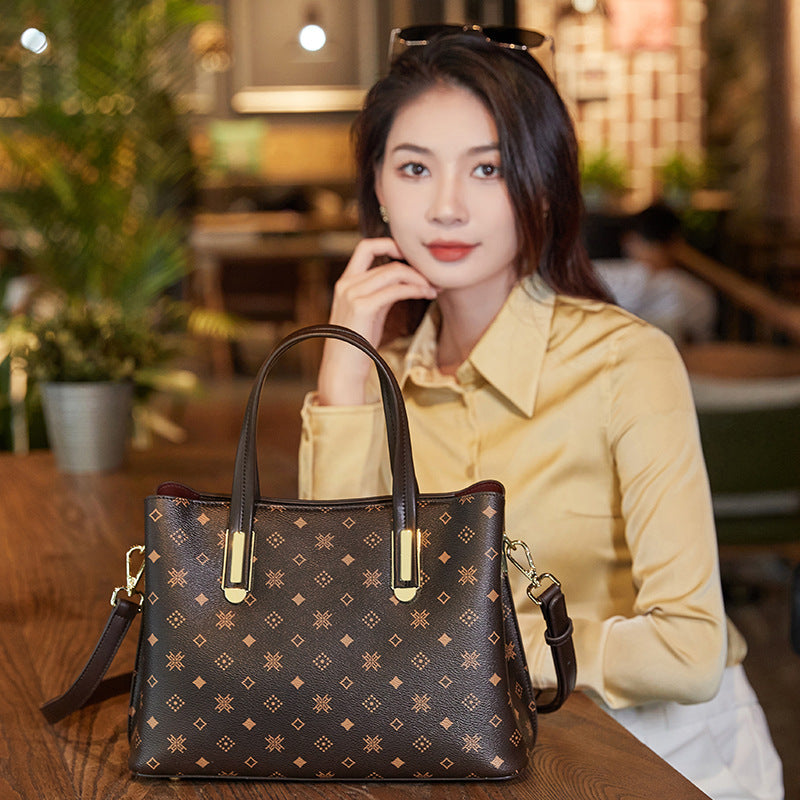 Genuine Leather Vintage Tote Bag for Women | New Versatile Cross-Body Shoulder Handbag with Large Capacity | Minimalist Mommy Purse with Timeless Style for Work & Travel