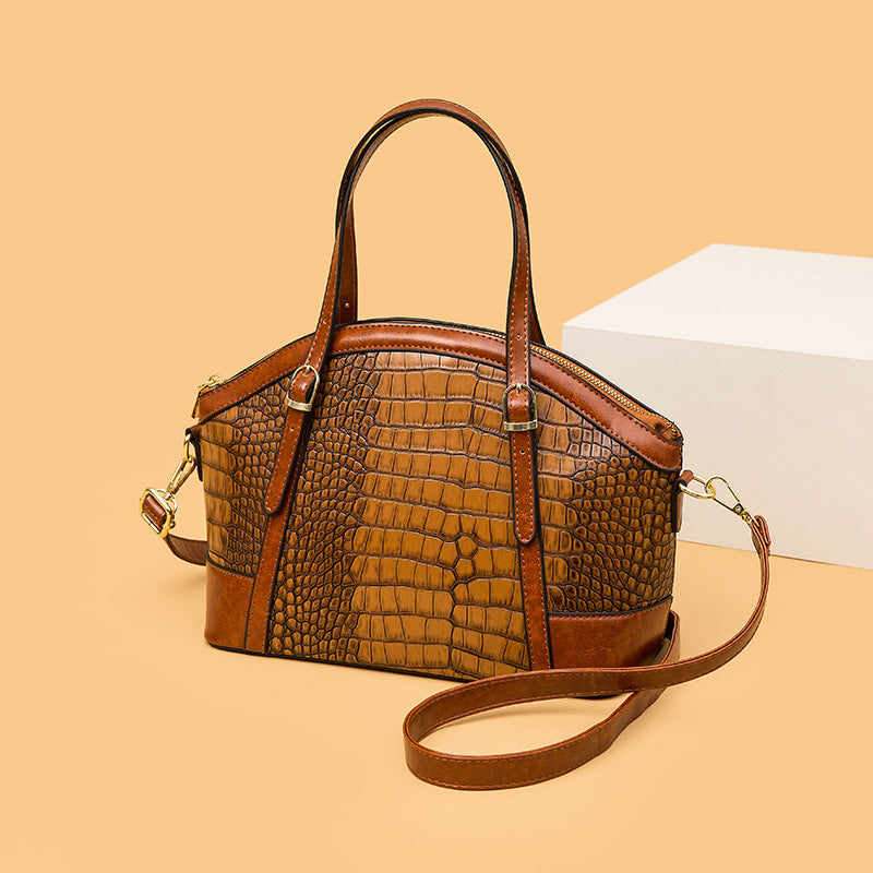 New Arrival Croc-Effect Shoulder Bag for Women, A Large Capacity Casual Handbag with Fashionable Versatile Design, Perfect Everyday Purse