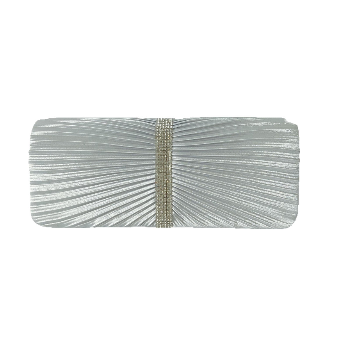 Elegant Pleated Satin Evening Clutch for Women, A Light Luxury Rhinestone-Embellished Crossbody Handbag with Premium Sophisticated Design, Perfect for Banquets & Special Occasions
