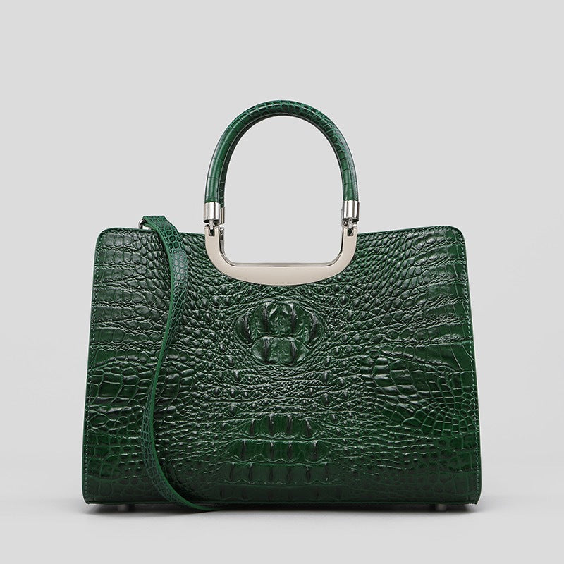 Chic Large Tote Bag for Women, A Light Luxury Croc-Effect Business Handbag with Top Handle, Versatile Shoulder Crossbody Carry for Work & Everyday