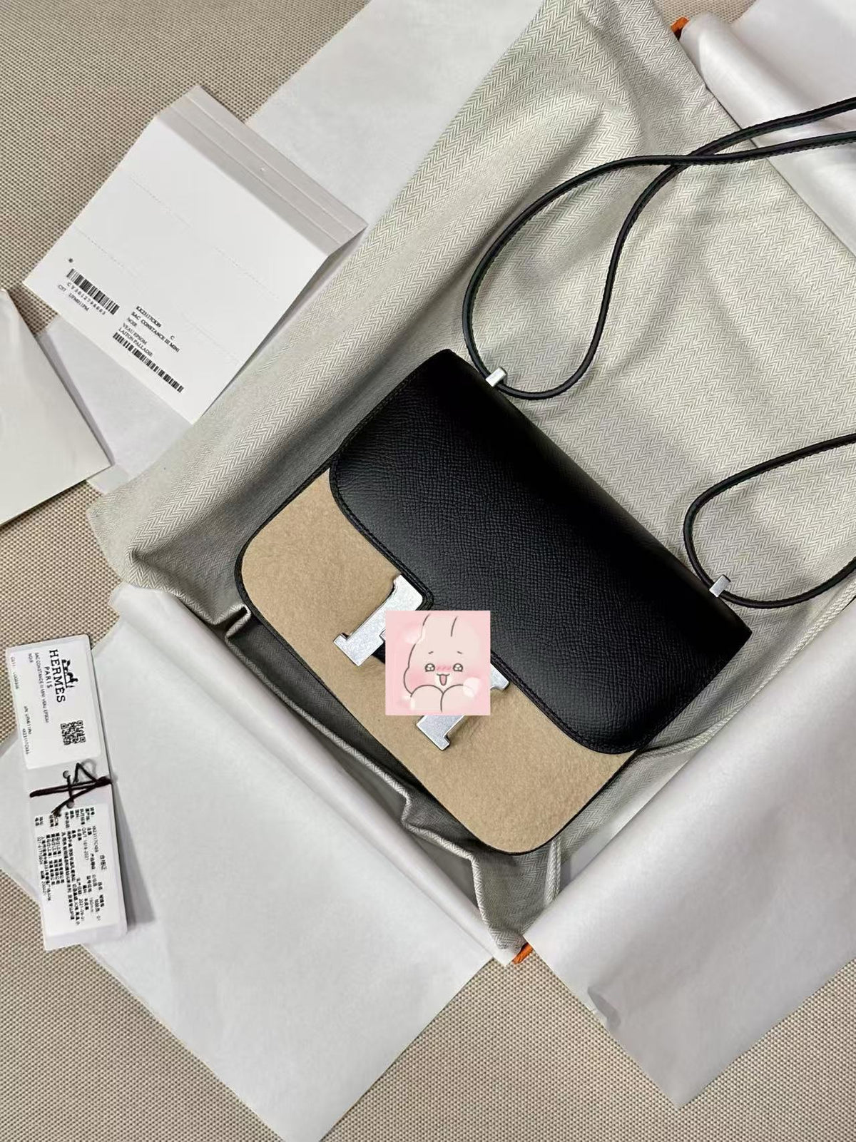 Genuine Top Layer Cowhide Epsom Palm Texture Constance-Style 19cm Bag for Women, 2025 Hermès-Inspired Crossbody Shoulder Top Handle Small Square Purse, Trendy Handbag for Ladies