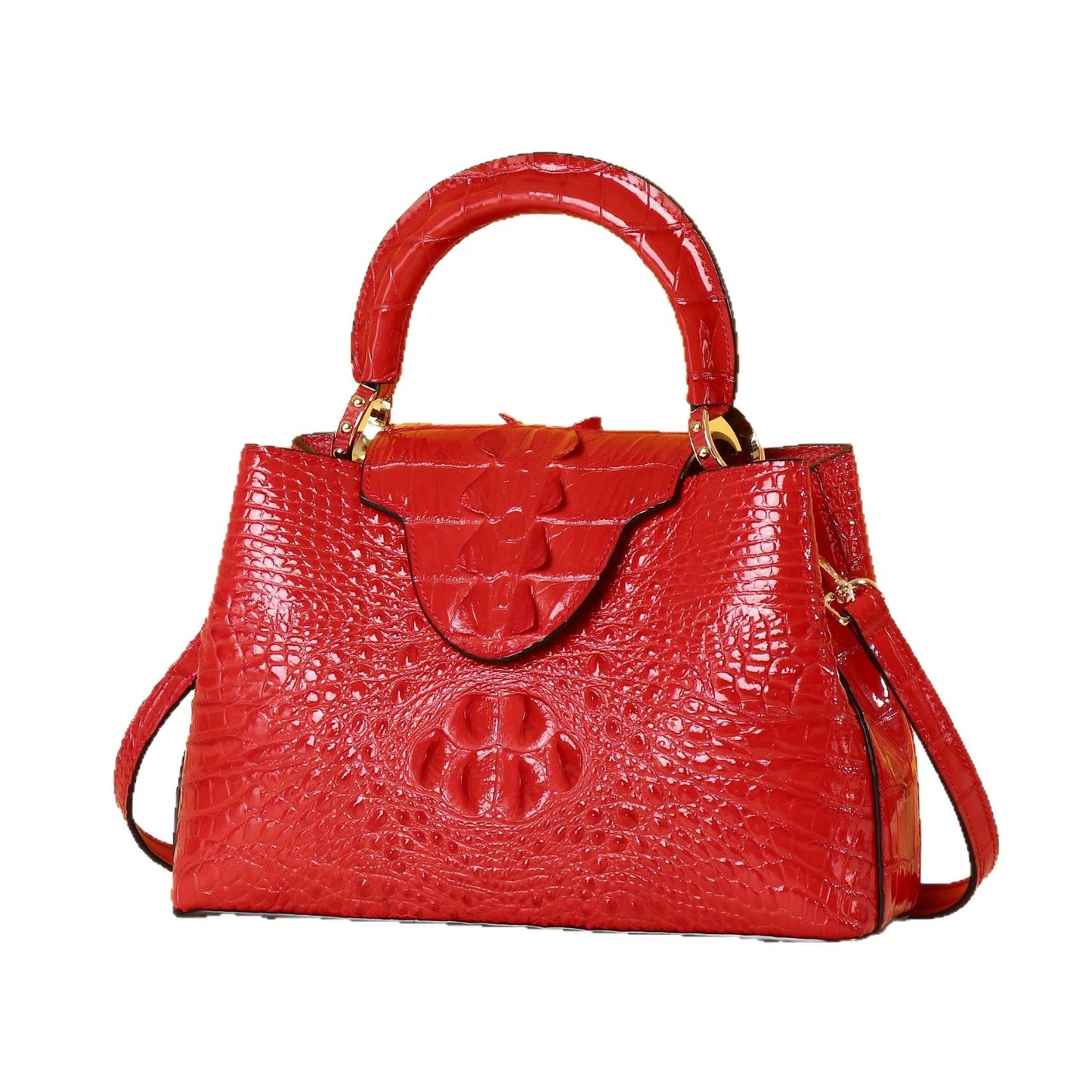 New Arrival Croc-Effect Handbag for Women, A Trendy Versatile Shoulder Crossbody Top-Handle Bag Perfect for Outdoor Casual & Everyday Use