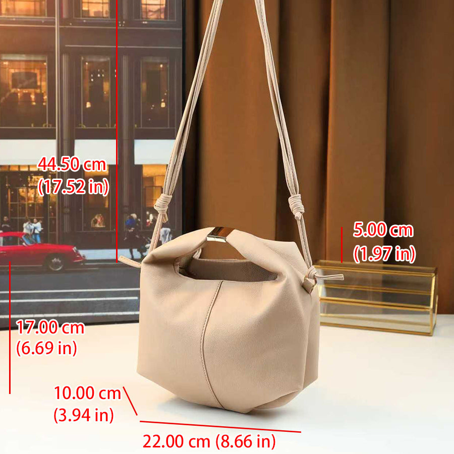 Pebble Grain Bento Bag for Women Minimalist Shoulder Crossbody Handbag, Niche Versatile Purse with Clean Solid Color Design