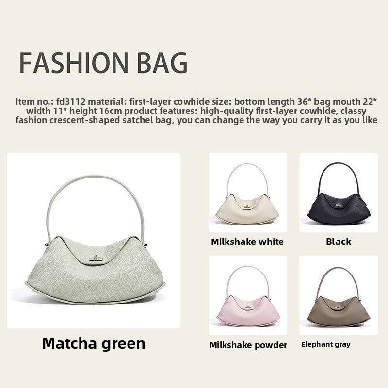 Bestseller Pebbled Leather Versatile Shoulder Bag, Top Layer Cowhide Underarm Top Handle Purse, Fashionable Commute Crossbody Handbag for Women
