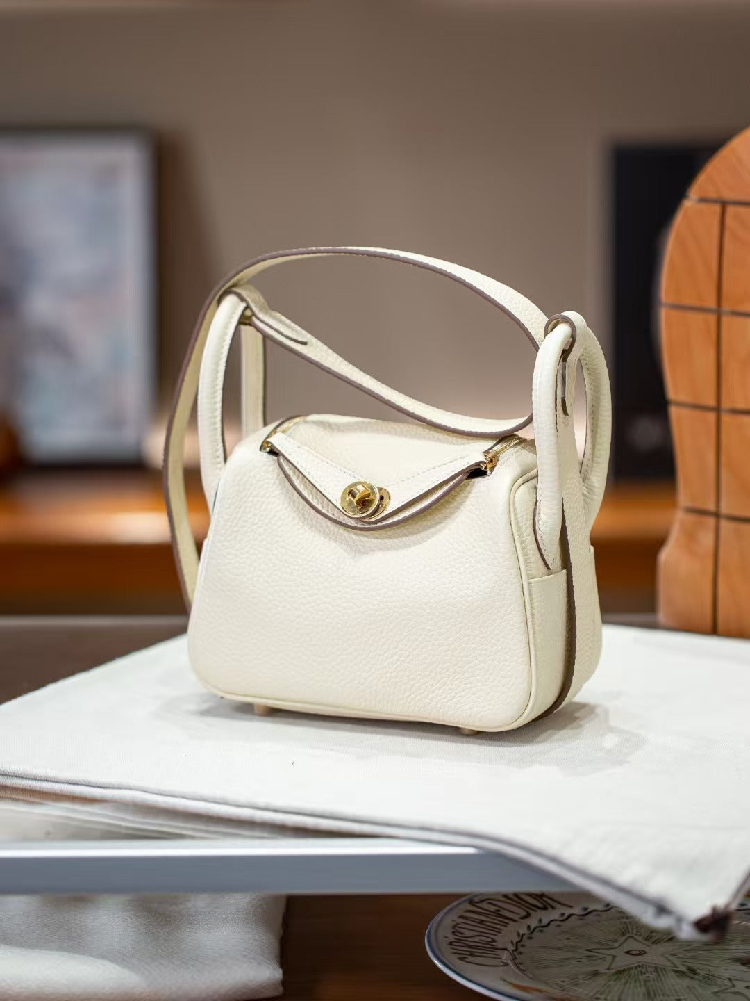 Women's Lindy-Style Cross-Body Shoulder Bag 19-26cm, Hermès-Inspired Top-Handle Handbag in Premium TC Full-Grain Cowhide Leather, Versatile Satchel for Work, Travel & Daily Use, New Arrival