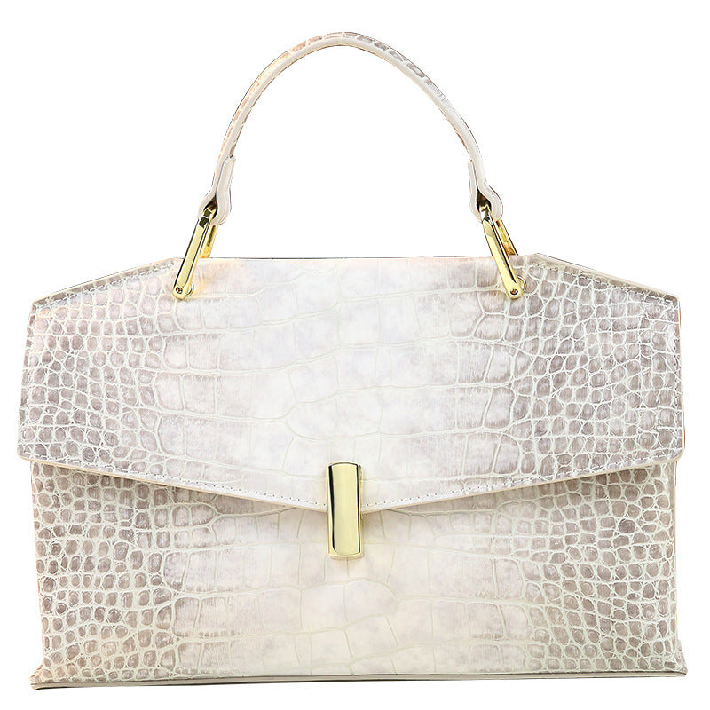 New Arrival Croc-Effect Light Luxury Handbag for Women, A Premium Top-Handle Shoulder Crossbody Bag with Fashionable Sophisticated Design, Versatile Everyday Purse
