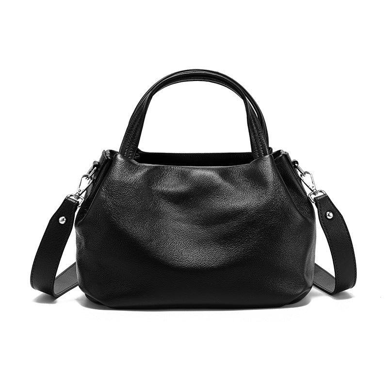 Pleated Cloud Tote Bag for Women Top Layer Cowhide Large Capacity Shoulder Crossbody Handbag, Soft Textured Purse with Versatile Practical Design