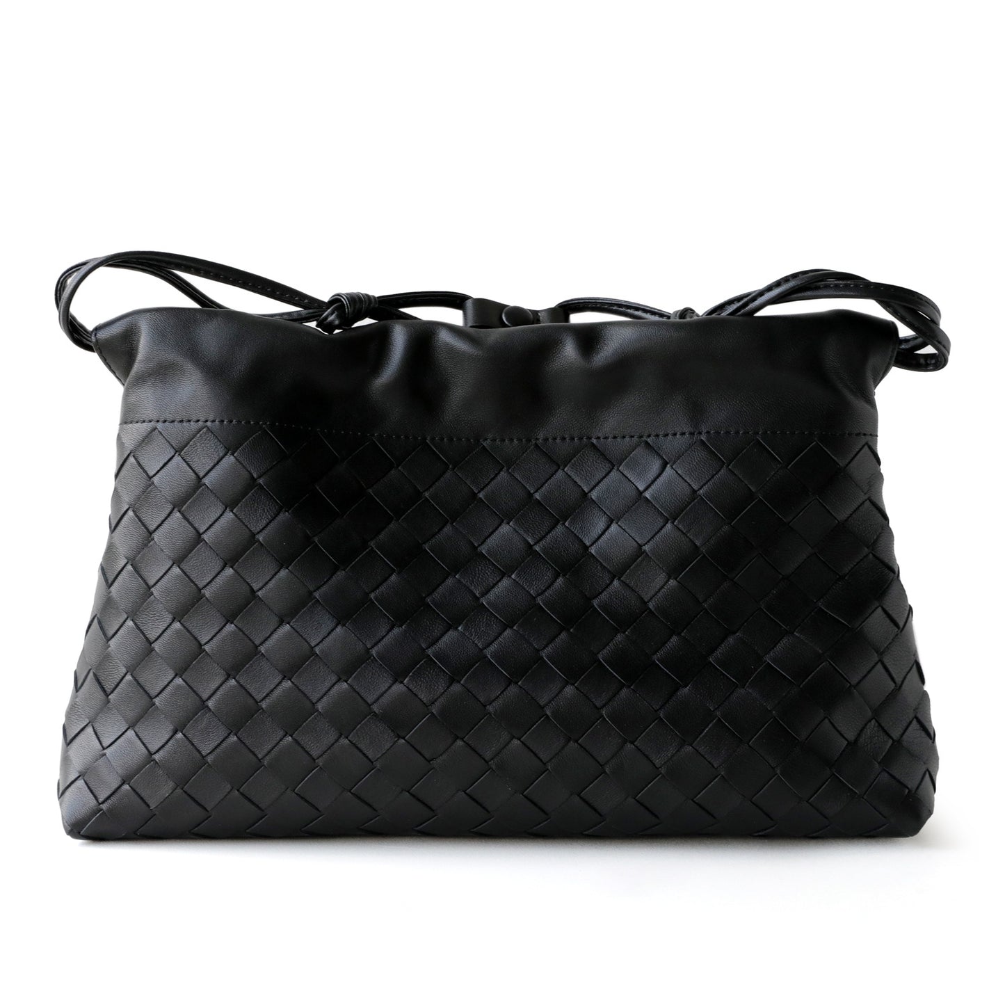 Sheepskin Woven Cloud Drawstring Bag for Women Light Luxury Chain Shoulder Crossbody Handbag, Minimalist Trendy Purse with Soft Texture