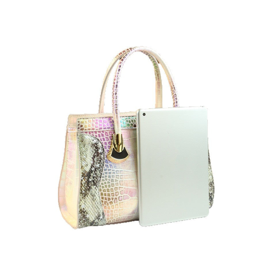 New Arrival Croc-Effect Large Capacity Tote Bag for Women, A Versatile Fashionable Top-Handle Shoulder Crossbody Handbag, Perfect for Spring/Summer Style