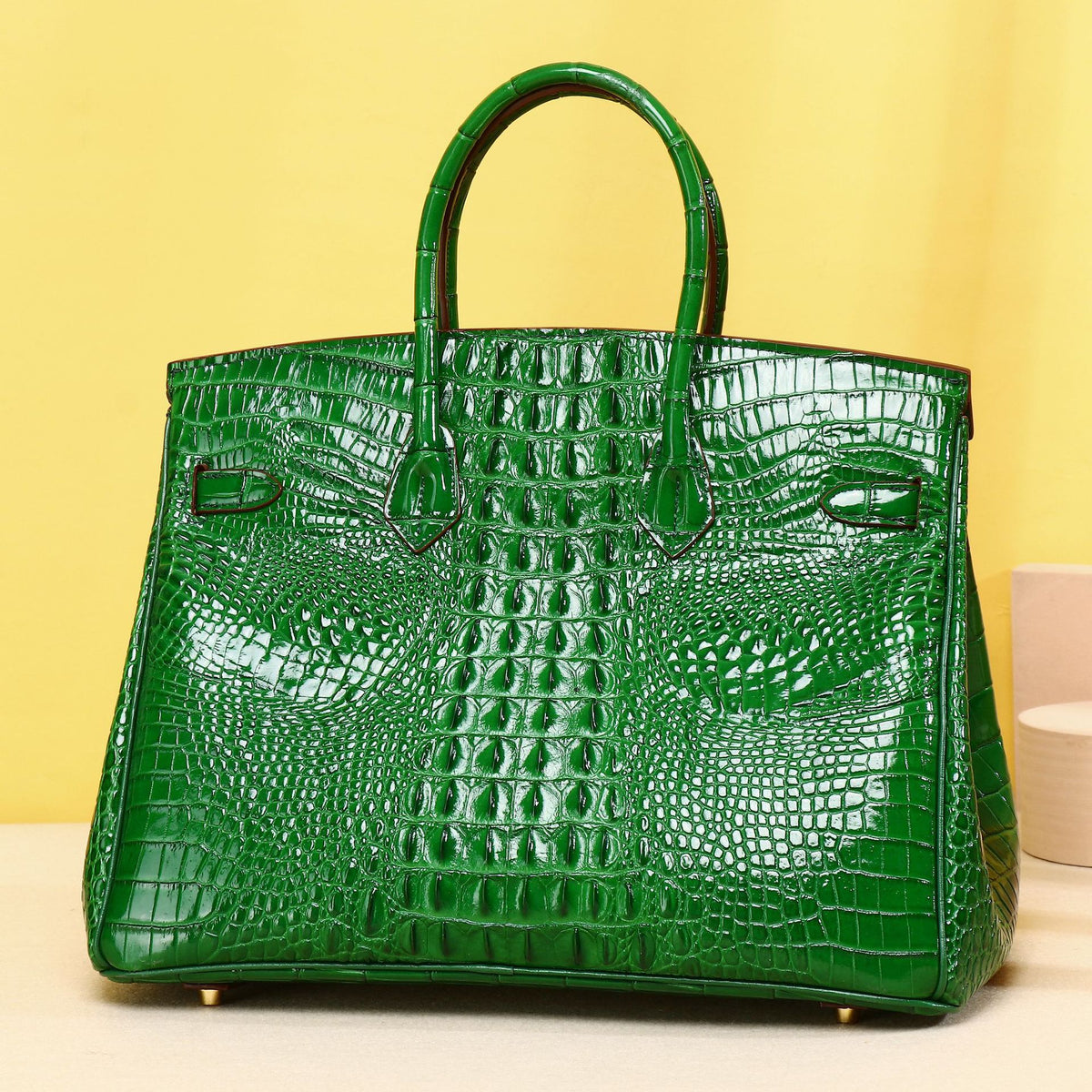 Chic Croc-Embossed Birkin-Inspired Tote Bag for Women, Minimalist Top-Handle Crossbody Handbag with Spacious Large Capacity & Premium Quality, Versatile Everyday Purse