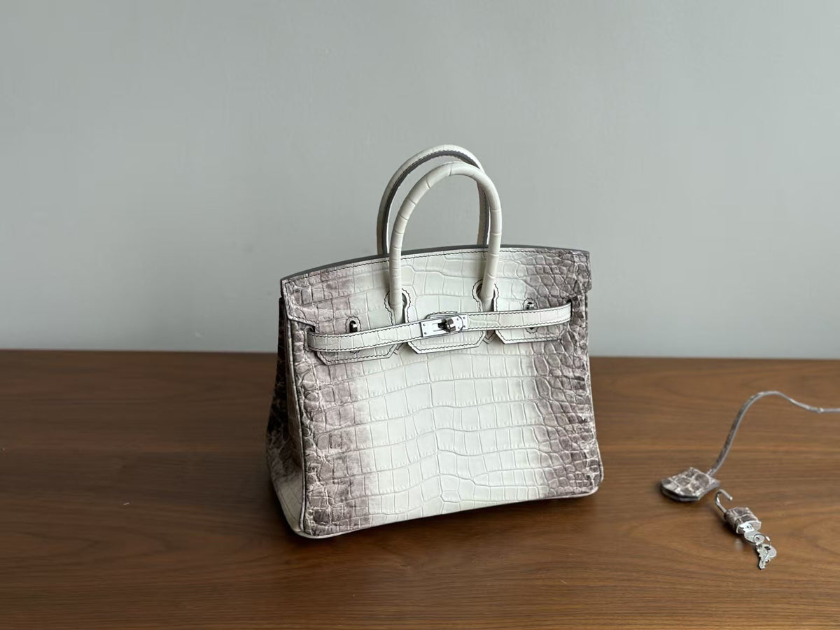 Genuine Leather Tote Bag for Women, Hermès-Inspired Birkin-Style Handbag with Crocodile-Embossed Finish, Top-Grain Cowhide Leather, Hand-Stitched Craftsmanship, Available in 25cm and 30cm, Luxury Everyday Carry Purse