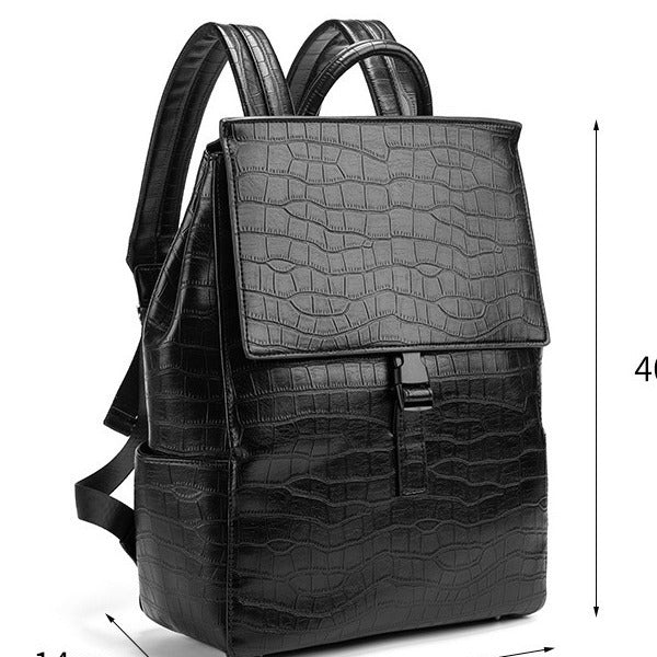 New Arrival Croc-Effect Business Backpack for Men, A Large Capacity Travel Bag with Premium Professional Design, Perfect for Work & Business Trips