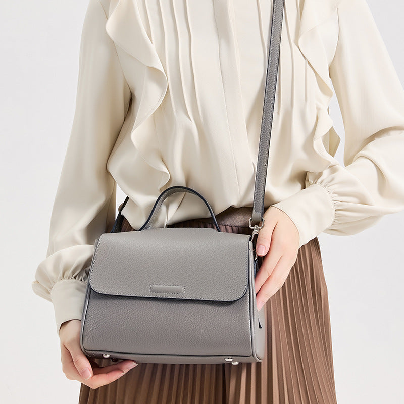 Top Layer Cowhide Tote Bag for Women Minimalist Commuter Shoulder Handbag, Genuine Leather Purse with Versatile Everyday Style